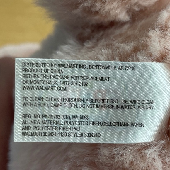 Spark Create Imagine Bunny Rabbit Rattle Plush Lovey Pink Crinkle Ears Paws 17” - Picture 6 of 8